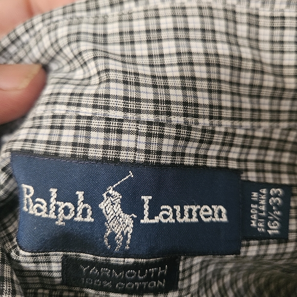 Ralph Lauren Black and White Plaid Button Down Shirt - Picture 6 of 6